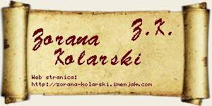 Zorana Kolarski vizit kartica